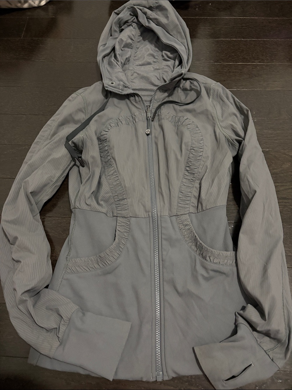 lululemon athletica Light Gray Hooded Windbreaker Jacket reversible
